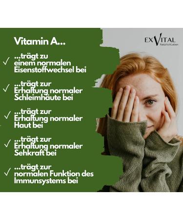 Buy exVital Vitamin A Drops - 5000 I.E (1500 g) per Dose 50ml Bottle - Vegan High-Dose Retinol Laboratory Tested 1700 Drops - Buy Online on GoSupps.com