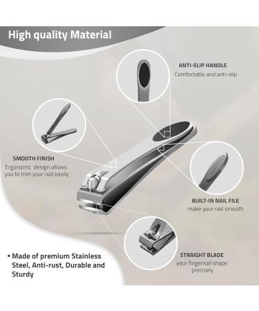  Colossal Pedicure Rasp Foot File + Toenail Clipper KN FLAX Premium Foot care Pedicure Surgical grade Stainless steel file with Thick Nails Large Fingernail Toe Nail Clippers - Buy Online on GoSupps.com