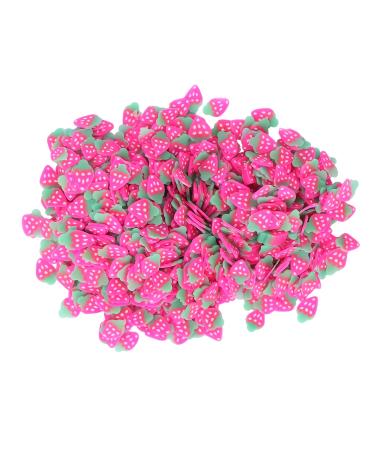 Fruit Nail Art Slices Nail Art Slices with Fruit Shaped Polymer Clay Nail Art Cellphone Glasses Decoration Accessories 10g/pack Nail Charms for Lip Gloss Nail Art DIY(Pink strawberry)