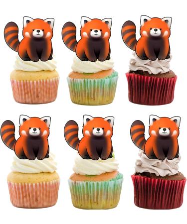18pcs Red Panda Cupcake Toppers for Boys Girls Baby Shower Woodland Cute Animal Zoo Safari Party Supplies Glitter Red Panda Birthday Cake Decorations - Buy Online on GoSupps.com