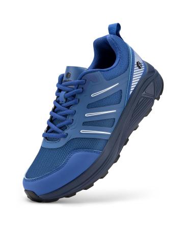 Fitville running shoes men extra wide trailla shoes street running shoes wide sneaker light sports shoes outdoor shoes comfortable fitness shoes trekking shoes 47 EU X-wide navy skyline