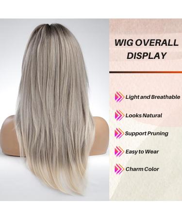 Buy Honybia Long Blond Brown Wig | Medium Length Smooth Synthetic Heat-Resistant Wig for Women | Perfect for Cosplay Carnival & Theme Parties - Buy Online on GoSupps.com