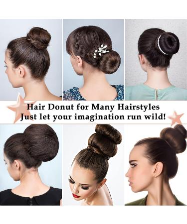 6-Piece Hair Bun Maker Set - Ring Style Donut Bun Shaper & Hair Accessories with Bobby Pins, Elastic Bands, and Ponytail Tools for Women, Girls, Kids - Black - Buy Online on GoSupps.com