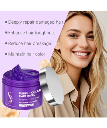 Masque capillaire violet - Traitement capillaire la k ratine R pare et nourrit les cheveux Masque capillaire violet Collag ne Revitalisant profond limine les tons jaunes et hydrate les cheveux - Buy Online on GoSupps.com