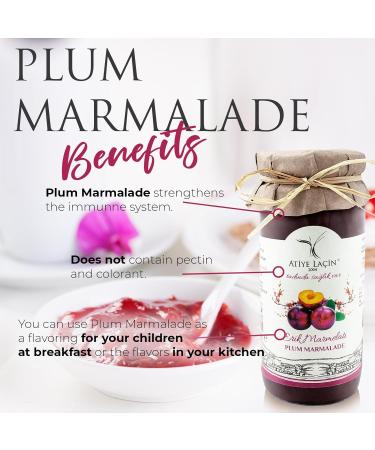 ATIYE LACIN Plum Marmalade (Erik Marmelati) | Made by 100% Natural Hand-picked Plum | Preservative Colorant Thickener Additive Free | No Refined Sugar Made by Beet Sugar | 100% Vegan | 250 gr - Buy Online on GoSupps.com