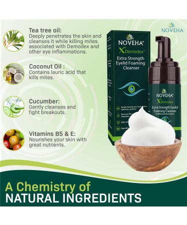 Demodex Eyelid Cleanser Foam | Tea Tree Oil Formula for MGD, Stye & Eye Irritations | Daily Face Wash 3.38 fl oz - Buy Online on GoSupps.com