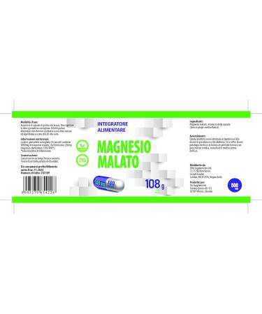 Magnesium Malate 2000mg per serving 180 Vegetable Capsules Tested by a Third Party Laboratory Gluten Free and GMO Free - Buy Online on GoSupps.com