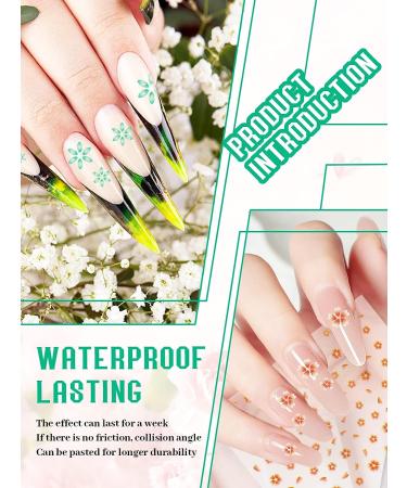 Colorful Flower Nail Art Stickers | 3D Self-Adhesive - 30 Sheets | Butterfly, Flower, Heart, Bow Designs for Women, Girls, Kids - Nail Decoration - Buy Online on GoSupps.com