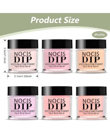 Kit de poudre de trempage pour ongles | Kit poudre trempage pour ongles translucide gel e 6 couleurs ensemble manucure fran aise bricolage longue dur e pour d butant salon maison - Buy Online on GoSupps.com