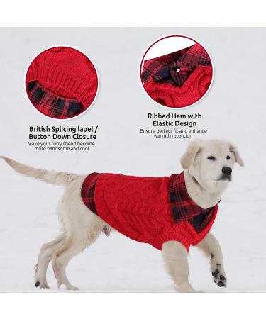 Cit toile Warm Dog Sweater - Turtleneck Knit Coat for Small & Medium Pets | Autumn Winter Puppy Clothing with Linen Holes - Red S - Buy Online on GoSupps.com