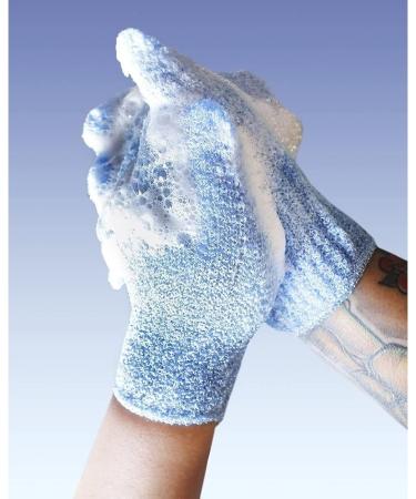 Exfoliating Gloves for Shower and Bath - 4 Pairs, Pink, Purple, Blue, Beige - Women/Men Beauty Spa Massage Accessories - Buy Online on GoSupps.com