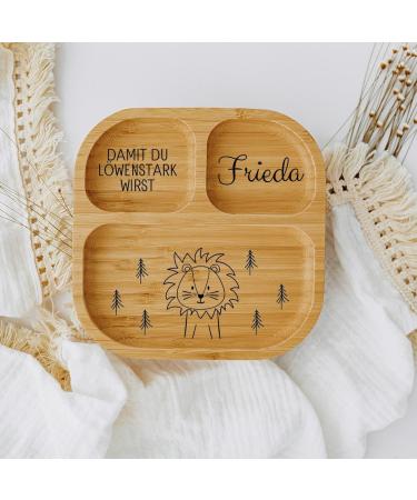 Personalized Baby Plate with Suction Cup - Custom Non-Slip Feeding Accessory & Unique Baby Gift (Lion) - Buy Online on GoSupps.com