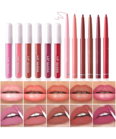 Lip Liner and Lipstick Combo Lip Liner Pen Set Long-Lasting Liquid Lipstick Set Matte 6 Lip Liners + 6 Lipsticks for Defined Lips Matte Lip Liner and Lipstick - Buy Online on GoSupps.com