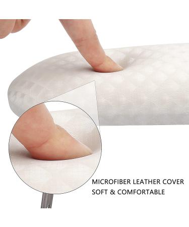 Nail Pillow Hand Rest - Microfiber Leather Armrest Cushion for Manicure Nail Art - White - Buy Online on GoSupps.com