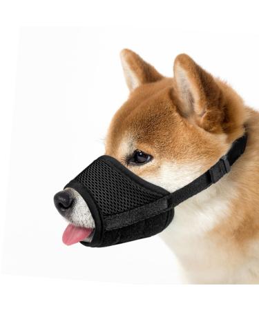 Muzzle for dogs adjustable dog muzzle made of breathable mesh nylon anti-bite anti-barks anti-tapes for small medium and large dogs (m black) m black - Buy Online on GoSupps.com