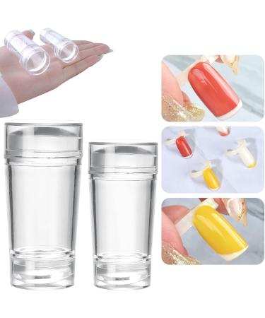 Buy 2-Piece Nail Art Stamper Set | Silicone Transparent Soft Stamp for French Nails | DIY Manicure & Nail Stamping Tools - Buy Online on GoSupps.com