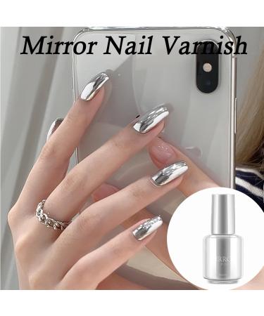 Metallic Silver Nail Polish Metal Nail Polish Mirror Nail Varnish Quick Drying Metallic Effect Nail Art Polish Long Lasting Non-Peelable Magic Mirror Gel Nail Polish No UV Needed - Buy Online on GoSupps.com