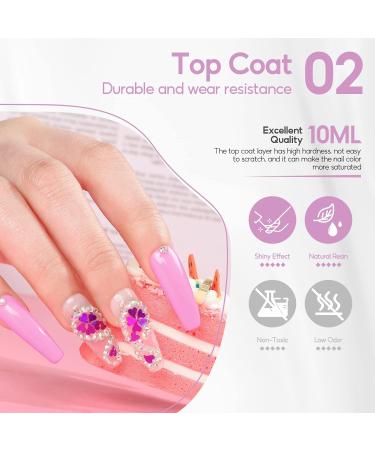 PEACECOLOR Gel Polish Base and Top Coat 10ml x 2 Base Coat No Wipe Gel Top Coat Shine Finish and Long Lasting Soak Off UV Nail Lamp Gel A2 - Buy Online on GoSupps.com