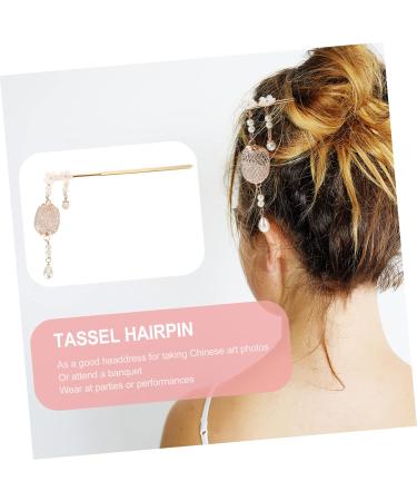 Didiseaon Hairpin Hair Clip for Women Bride Hair Clip Retro Hair Chopstick Chinese Tassel Hair Stick Hair Bun Holder Vintage Hair Chopsticks Pearl Hair Pin Walk A166 Preserve Color - Buy Online on GoSupps.com