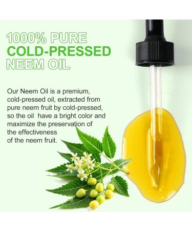 Organic Neem Oil for Skin Hair - Leaves Skin Youthful & Radiant Promotes Healthier Thicker Hair - Neem Oil for Plants - 100% Natural Cold Pressed Hexane Free - 2PCS 120ml - Buy Online on GoSupps.com