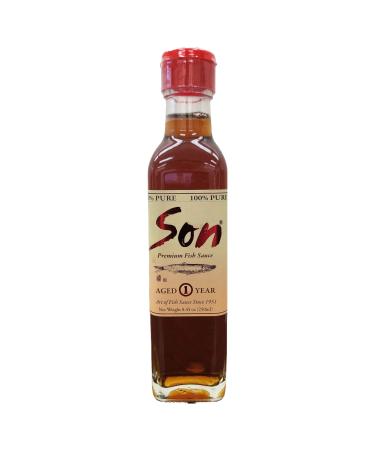 Son Fish Sauce  Premium Vietnamese Artisanal Fish Sauce Since 1951 | One Year Aged Anchovy Sauce 8.45 oz Bottle100% Pure GLUTEN FREE, NO SHELLFISH , NO MSG ADDED (8.45 oz, 1) 8.45 oz 1.0
