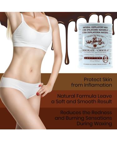 Sharonelle Soft Wax All Purpose Hair Removal Natural Depilatory Canned Wax for Sensitive Skin Canada-Made Melting Wax in Black color Canned Package (24PC Chocolate) 500 ml (Pack of 24) Chocolate - Buy Online on GoSupps.com