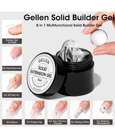 Gellen Solid Builder Gel for Nails - 3D Sculpting & UV Nail Extension Gel for Art - Clear Multifunctional Nail Gel for Beautiful Designs - Buy Online on GoSupps.com