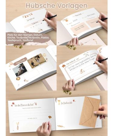 Baptism Gift for Young Girls | Personalized Baptismal Memory Album & Guest Book | High-Quality Gift for Godchildren | Unique Godfather Keepsake - Buy Online on GoSupps.com