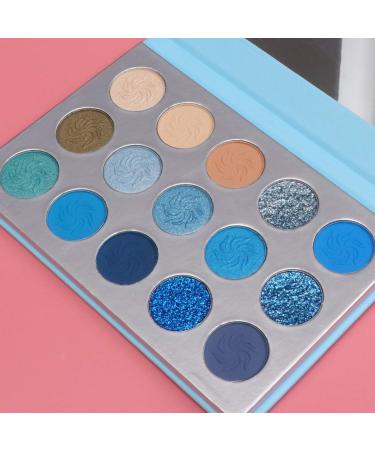 Beaupretty 15 Colors Eyeshadow Palette Makeup Matte Glitter Shimmer Metallic Compact Eyeshadow Pallet Long Lasting Waterproof Eyeshadow Palette(Blue) - Buy Online on GoSupps.com