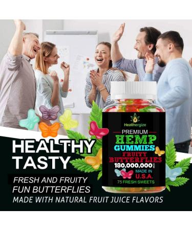 3PACK Hemp Gummies Premium Fruity Butterflies-for Sleep, Calm, Relax, Back-Natural Hemp Party-Made in USA - Buy Online on GoSupps.com