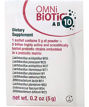 OMNi BiOTiC AB 10 - Clinically Tested Restorative Probiotic - Supports & Restores Gut Flora & Digestion - Digestive Probiotic for Diarrhea - Vegan Hypoallergenic Non-GMO (30 Daily Packets) - Buy Online on GoSupps.com