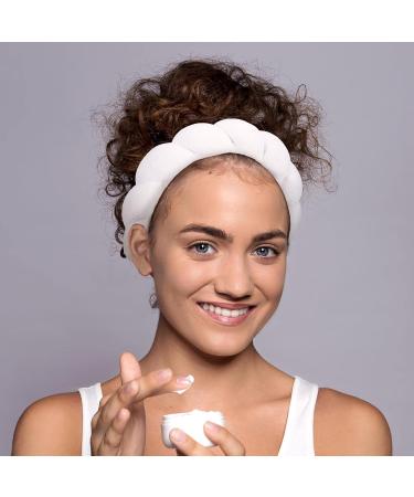 3 Pcs Makeup Headband Set - Puffy Spa Headbands for Women - Skincare & Makeup Accessories - Pink, White, Blue - Buy Online on GoSupps.com