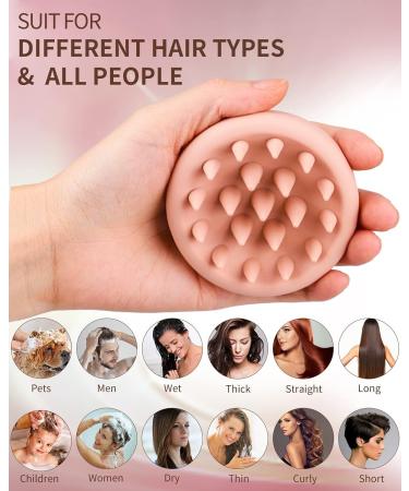 Scalp Massage Brush - Beauticloha Head & Shampoo Brush for Improved Blood Circulation | 2PCS Pink & Green | Wet & Dry Use - Buy Online on GoSupps.com