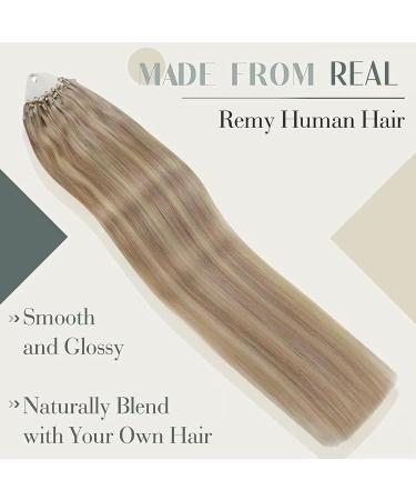 LAAVOO Microring Extensions - Real Hair Blond 50cm Cold Fusion Micro Loop Extensions (Ashblond #18/613) | 50g Package - Buy Online on GoSupps.com