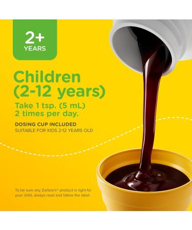Zarbee's Children's Cough + Mucus Syrup Zinc Honey Elderberry English Ivy Leaf Immune System Mixed Berry Flavour 118 mL - Buy Online on GoSupps.com