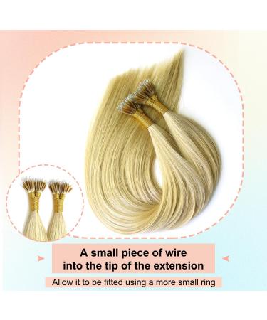 KOCONI 16 Inch Nano Ring Hair Extensions Real Human Hair Double Drawn Nano Beads Human Hair Extensions Nano Tip Hair Extensions Nano Rings Human Hair 50g 1g/Strand Ash Blonde With Light Blonde #P16/24 16 inch P16/24 - Buy Online on GoSupps.com