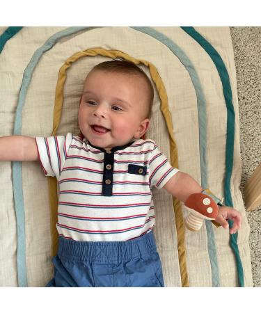 Itzy Ritzy Wrist Rattle - Soft Cotton Baby Wrist Rattle with Gentle Sound - Mushroom Design - Buy Online on GoSupps.com