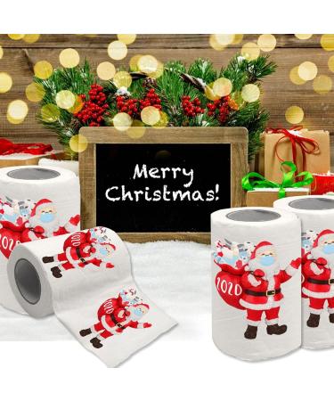 1 Roll Santa Claus Toilet Paper Merry Christmas Tissue Paper Funny Prank Tissue for Christmas Stocking Stuffers Favors Goforwealth - Buy Online on GoSupps.com