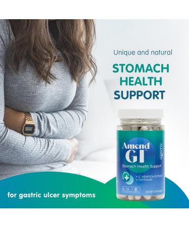 Alexsyn Amend GI All-Natural Stomach Health Support 60 Capsules - Nutraceutical for Stress-Induced Ulcer Symptoms - Supports Healing and Digestive Health with Asiatica Extract & CM Chitosan - Buy Online on GoSupps.com