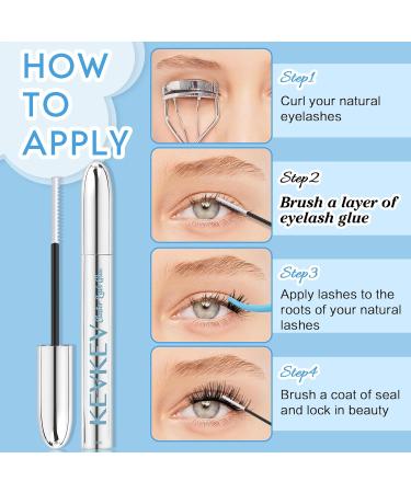 KevKev 10ml Clear Lash Glue | Long Lasting Waterproof Eyelash Extension Glue | Mild Formula | 48 Hour Cluster Lash Adhesive | Includes Remover Cotton Swabs - Buy Online on GoSupps.com