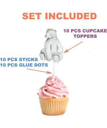 PC Arctic Animals Cupcake Toppers - Set of 10 | Perfect for Birthday and Baby Shower Decorations Blue - Buy Online on GoSupps.com