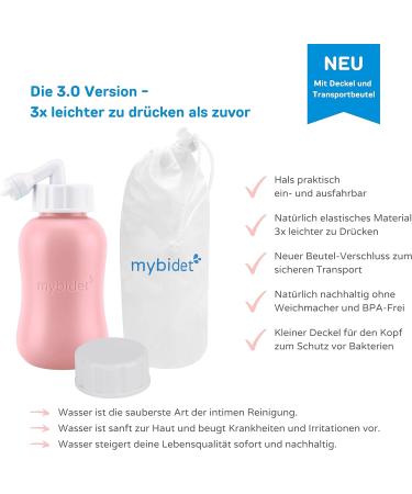 3.0 MyBid Po Shower - Intimate Shower with Travel Bag & Lid | Gentle Ros - Ideal for Puerperium & Buttocks Relief - Buy Online on GoSupps.com