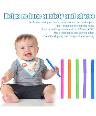 Soft Hollow Silicone Baby Teething Sticks 5Pcs for ADHD - Style 1 - Buy Online on GoSupps.com