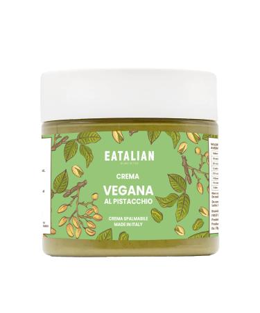 Eatalian by Amz Better Vegan Pistachio Cream delicious vegan spread with unique sweetness ideal on bread perfect with ice cream as a cake covering 200g made in Italy.