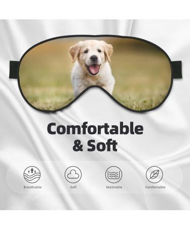 Golden Retriever Puppy Blackout Eye Mask - Double-Sided Soft Sleeping Mask with Adjustable Straps | Perfect for Comfortable Sleep | International Shipping Available - Buy Online on GoSupps.com