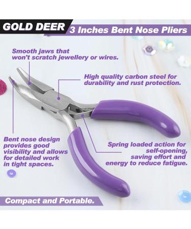 3-Inch Mini Bent Chain Nose Pliers - Precision Jewelry Making and Crafting Tool - Buy Online on GoSupps.com