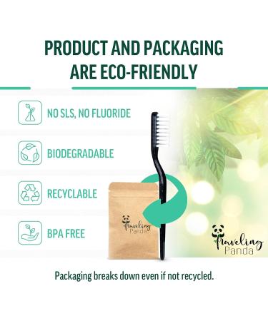 Traveling Panda Soft Bristle Toothbrushes with Built-in Toothpaste - Travel Kit with 2 Mini Brushes and 40 Mint Tablets - Buy Online on GoSupps.com