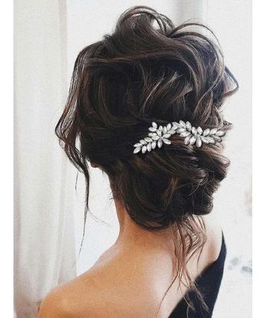 Venusvi Bride Wedding Crystal Hair Pins - Pack of 2, Silver Rhinestone Bridal Hair Accessories for Women and Girls - Buy Online on GoSupps.com