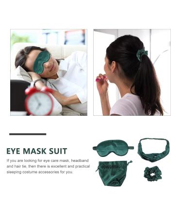 Comfortable Eye Mask Set - Soft Night Blindfold & Travel Covers | Women's 4-Piece Hair & Makeup Set in Miss Hair Green - Buy Online on GoSupps.com