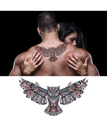 VIWIEU 3D Realistic Chest Temporary Tattoos - 5 Sheets, Large Fake Body Art Stickers for Men, Women, and Teens - Water Transfer Body Art Owls Design - Buy Online on GoSupps.com